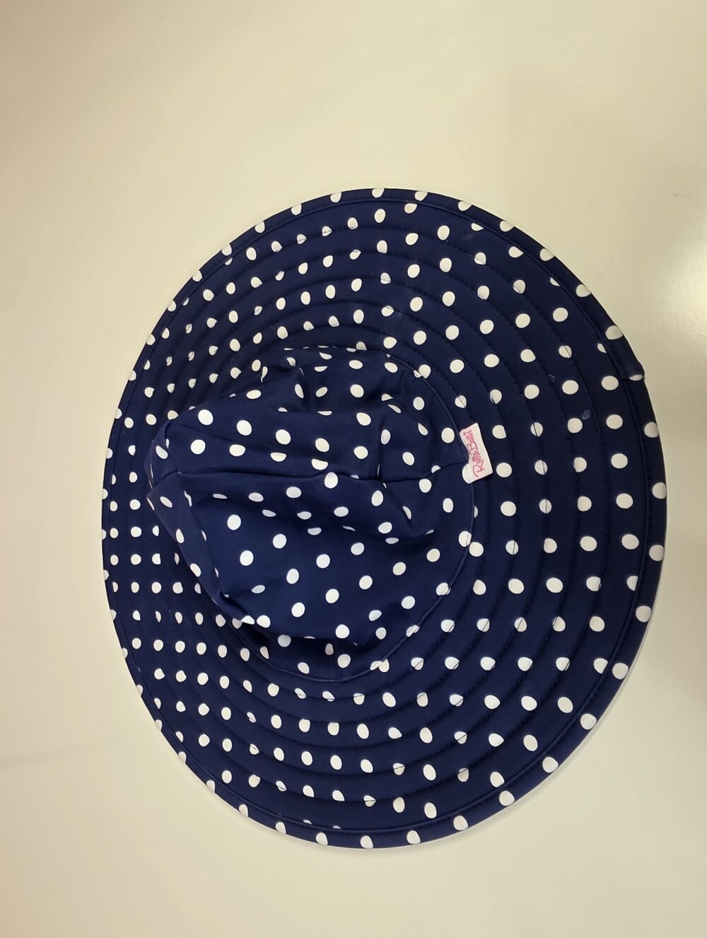 RuffleButts Navy Polka Dot Baby Swim Sun Hat 0-12M